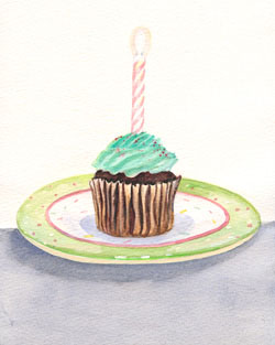 artfulpassages.com - Watercolor Birthday Cake